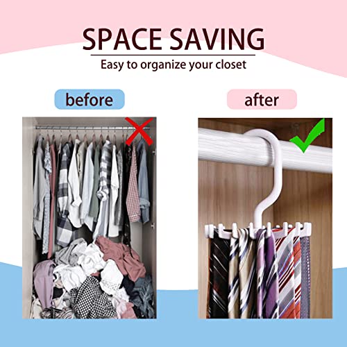 2Pack Circular Tie Hanger Updated Twirl Tie Rack Adjustable Twirl Tie Rack Tie Belt, Multipurpose Organizer for Closet Storage