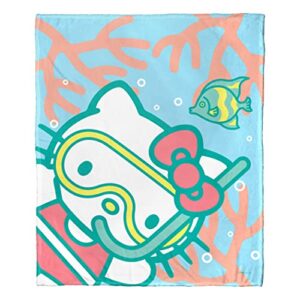 northwest sanrio hello kitty silk touch throw blanket, 50" x 60", deep diving