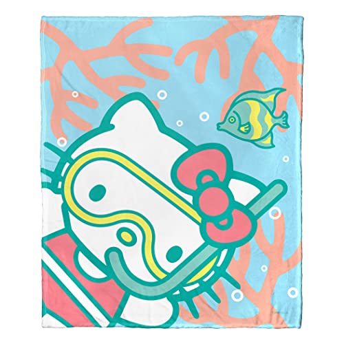 Northwest Sanrio Hello Kitty Silk Touch Throw Blanket, 50" x 60", Deep Diving