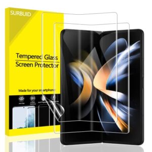 surbuid [2 pack] samsung galaxy z fold 4 screen protectors flexible soft inner screen epu protective film full coverage clear bubble-free case friendly screen protector for galaxy z fold 4, 7.6-inch