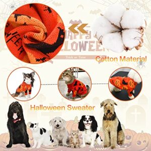 CooShou Halloween Sweater Costume for Dogs Cat Pumpkin Knitwear Clothes Costume with Pumpkin Kitten Pattern Dog Halloween Sweater Coat for Kittens Small Dogs Cats S