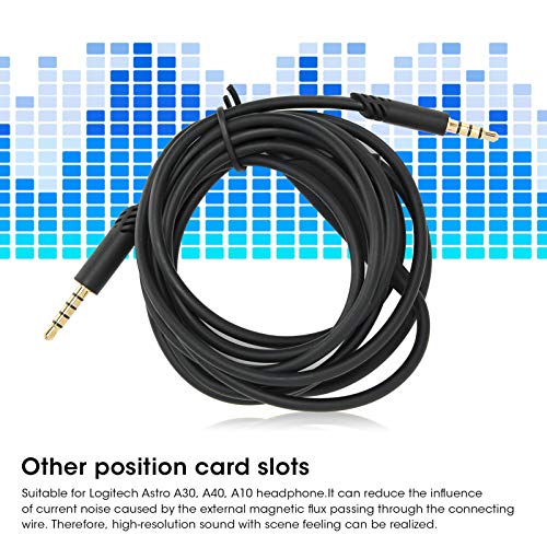 6.6ft Aux Cable, 3.5mm Headphone Cable with Tuning Gear HiFi Sound Auxiliary Cables for Logitech Astro A30, A40, A10 Headphone