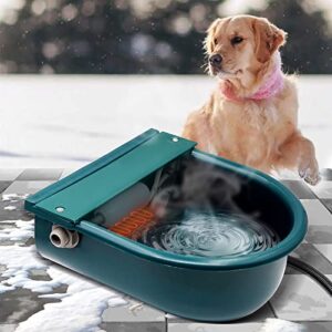 minyulua automatic heated dog water bowl large capacity livestock waterer outdoor pet thermal-bowl drinking bowl for dogs horse cattle cow goat pig animal