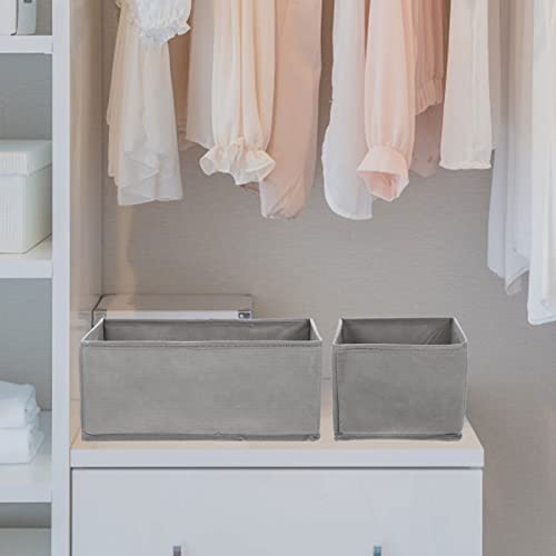 Cloth Drawer Organizer Dresser Drawer Organizer, 6pcs Foldable Cloth Storage Box Closet Cube Basket Bins Containers Divider with Drawers for Underwear Bra Socks Ties Scarves Grey