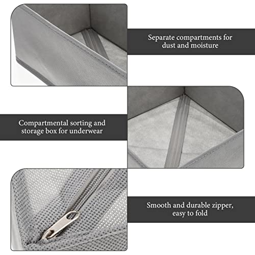 Cloth Drawer Organizer Dresser Drawer Organizer, 6pcs Foldable Cloth Storage Box Closet Cube Basket Bins Containers Divider with Drawers for Underwear Bra Socks Ties Scarves Grey