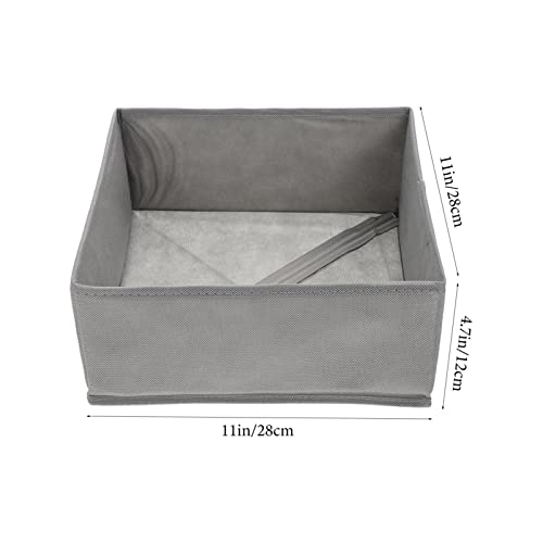 Cloth Drawer Organizer Dresser Drawer Organizer, 6pcs Foldable Cloth Storage Box Closet Cube Basket Bins Containers Divider with Drawers for Underwear Bra Socks Ties Scarves Grey