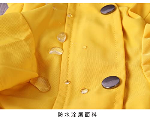 Dog Raincoat Jacket with Zip up Yellow rain Coat Hoodie Water Resistant Stylish Dog Raincoats (Small,Yellow)