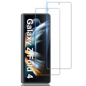 lywhl [2-pack for samsung galaxy z fold 4 screen protector, hd clear tempered glass protector film for galaxy z fold 4 5g 6.2 inch, anti scratch bubble free case friendly easy install - transparent