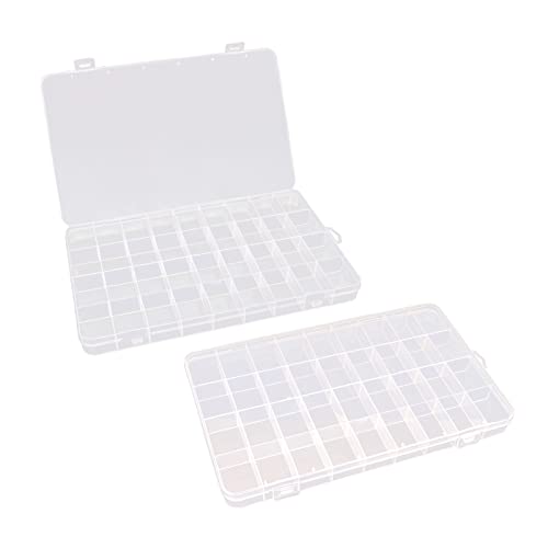 FYY (2 Pack Plastic Organizer Box 36 Grids, Clear Plastic Organizer Box Storage, Jewelry Craft Storage Container, Bead Box, Fishing Tackles Box, Jewelry Box, Embroidery DIY Art Craft Accessory