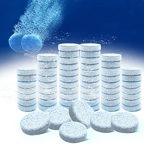 QUICTO 50 Pieces Car Windshield Washer Fluid Concentrated Clean Tablets，Easy to use, Windshield Wiper Fluid Solid Effervescent Tablet,Glass Solid Wiper Cleaning Tablets for Car Kitchen Window