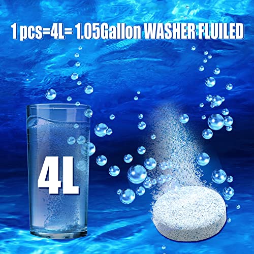 QUICTO 50 Pieces Car Windshield Washer Fluid Concentrated Clean Tablets，Easy to use, Windshield Wiper Fluid Solid Effervescent Tablet,Glass Solid Wiper Cleaning Tablets for Car Kitchen Window