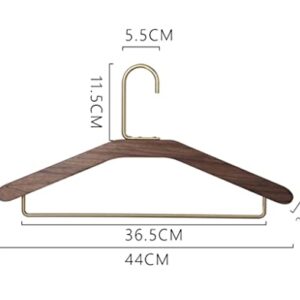 TJLSS Walnut Hangers Brass Hooks Wood Coat Hangers Trousers Hanger Clothing Store Display Hooks Wardrobe Organizer