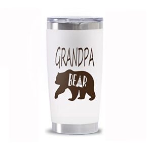 waldeal bear grandpa coffee mug stainless steel thermal tumbler with lid, double wall vacuum insulated travel mug for gifts for men, birthday gifts for grandpa, new grandpa, christmas gifts, 20oz
