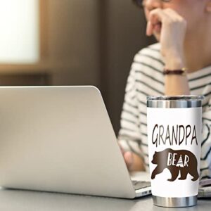 Waldeal Bear Grandpa Coffee Mug Stainless Steel Thermal Tumbler with Lid, Double Wall Vacuum Insulated Travel Mug for Gifts for Men, Birthday Gifts for Grandpa, New Grandpa, Christmas Gifts, 20oz