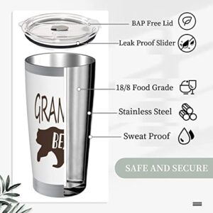 Waldeal Bear Grandpa Coffee Mug Stainless Steel Thermal Tumbler with Lid, Double Wall Vacuum Insulated Travel Mug for Gifts for Men, Birthday Gifts for Grandpa, New Grandpa, Christmas Gifts, 20oz