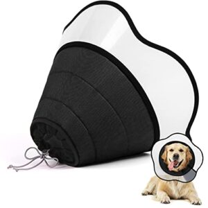 supet dog cone for dogs after surgery, soft dog cones for large medium dogs, comfortable elizabethan collar for dogs to stop licking, adjustable pet recovery collar for small dogs