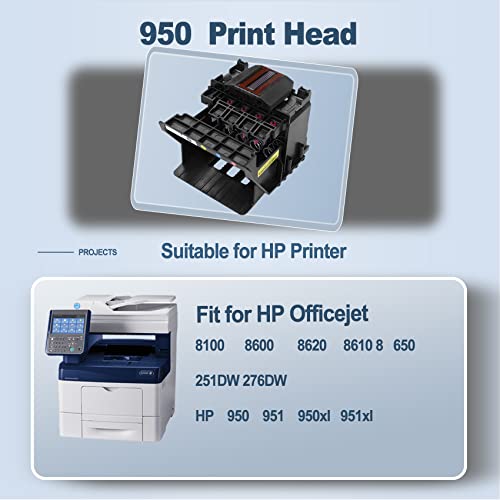 950printhead 8600 950 951 950xl 951xl Printer Head Compatible with HP Officejet Pro 8100 8620 8610 8650 251DW 276DW Print Head,printhead Replacement Kit Printer Replacement Parts