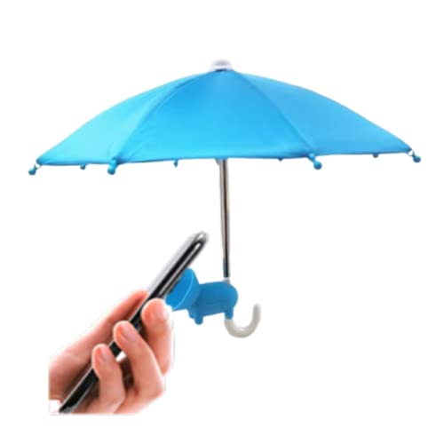 Phone Umbrella Suction Cup Stand,Phone Umbrella for Sun Shad,Outdoor Anti-Glare Cell Phone Cute Sunshade Holder，Car Navigation Sun Shade Visor,Sun Hood Shield Block Glare (Blue)