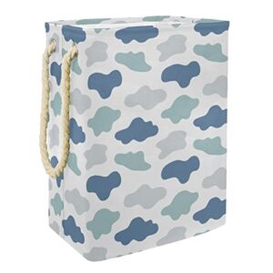 laundry hamper blue cloud pattern collapsible laundry baskets firm washing bin clothes storage organization for bathroom bedroom dorm