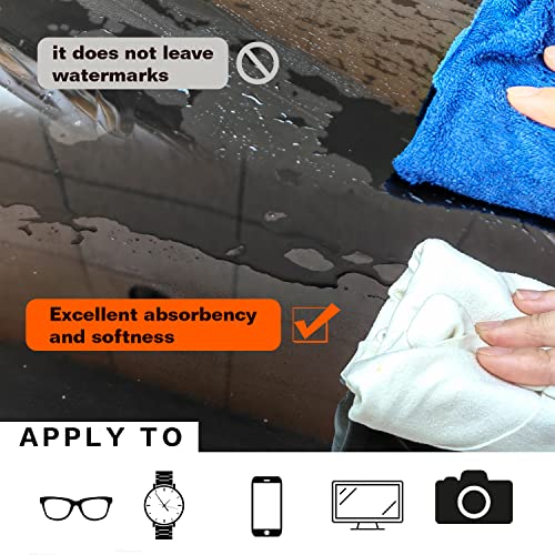 Car Natural Chamois Cleaning Cloth, Real Leather Super Absorbent Fast Drying Car Wash Cloth Accessory for Auto and Precision Instrument