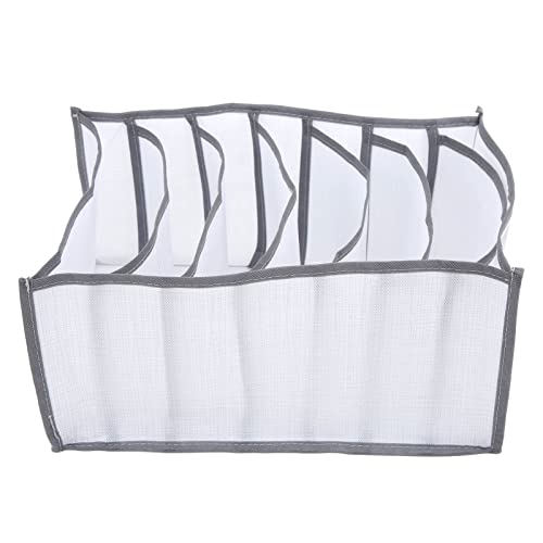 plplaaoo Clothes Drawer Organizer, Wardrobe Clothes Organizer, 7 Grids Large Capacity Stackable Odorless Fabrics Space Saving Clothes Storage Organizer for Bedroom Dorm Room(White)