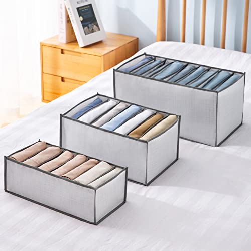 plplaaoo Clothes Drawer Organizer, Wardrobe Clothes Organizer, 7 Grids Large Capacity Stackable Odorless Fabrics Space Saving Clothes Storage Organizer for Bedroom Dorm Room(White)