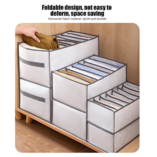 plplaaoo Clothes Drawer Organizer, Wardrobe Clothes Organizer, 7 Grids Large Capacity Stackable Odorless Fabrics Space Saving Clothes Storage Organizer for Bedroom Dorm Room(White)