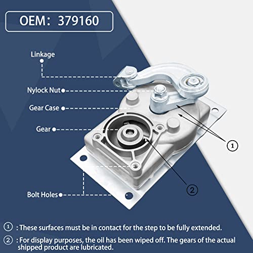 379160, RV Gear Box Linkage with A, Compatible with Lippert Kwikee Electric Steps Series 22, 23, 28A, 30, 32, 33, 34, 35, 36, 38, and 40 | New, Grey, 8-1/4" L x 3-1/4" H x 4-1/4" W, Replace# 1101425