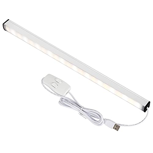 LED Under Cabinet Lighting Plug-in, 12 Inch Under Cabinet Lights, 3 Colors(2700K,4000K,6500K), USB Led Light Strip Bar, Under Counter Light for Kitchen/Workbench/Shelf/Desk