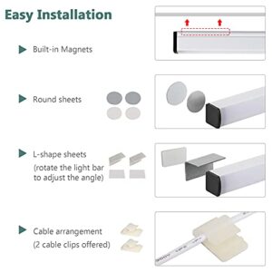 LED Under Cabinet Lighting Plug-in, 12 Inch Under Cabinet Lights, 3 Colors(2700K,4000K,6500K), USB Led Light Strip Bar, Under Counter Light for Kitchen/Workbench/Shelf/Desk