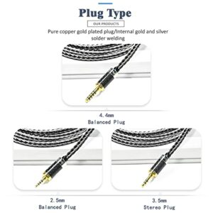 GUCraftsman MMCX 7N Single Crystal Copper/Silver Mixed Replacement Cables for SHURE SE846 SE535 AONIC 5 Xelento Remote T8iE T9iE iBasso IT07 am05 Dunu DK4001 Andromeda Vega Solaris Atlas (4.4mm Plug)