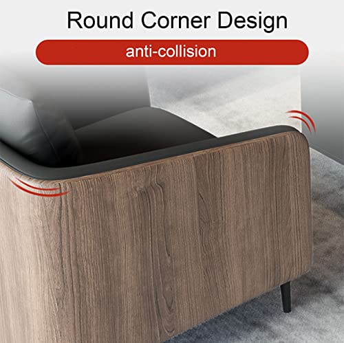 Sofa Couch Living Room Sofa with Throw Pillows Modern Faux Leather Breathable Fabric Sofa Couch Carbon Steel Support Legs High Density High Rebound Sponge Cushions for Living Room Office