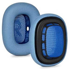 insolkidon 2pcs replacement headphone ear cushion kit, comfortable, good-breathable headphone ear pads suitable for iphone airpods max sponge the fabric earmuffs (blue)