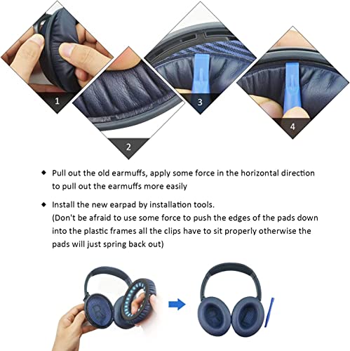 INSOLKIDON 2PCS Replacement Headphone Ear Cushion Kit, Comfortable, Good-Breathable Headphone Ear Pads Suitable For IPHONE Airpods Max sponge the fabric earmuffs (Blue)