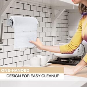 Kitchen roll holder -Single Hand Operable Paper Towel Holder Under Cabinet New Upgrade adjustable length Paper Towels Roll Holder Adhesive Paper Towel Rack Wall Mount Kitchen Rolls Organizer Dispenser