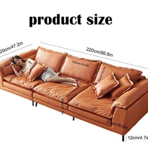 Sofa Couch Living Room Sofa with Cozy Throw Pillows Breathable Fabric Sofa Couch Carbon Steel Support Legs 2 Layers Soft Cushions Spacious Large Sofa for Living Room Office