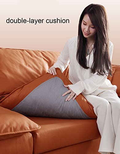 Sofa Couch Living Room Sofa with Cozy Throw Pillows Breathable Fabric Sofa Couch Carbon Steel Support Legs 2 Layers Soft Cushions Spacious Large Sofa for Living Room Office