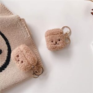 Plush Doll for Airpod 3 Case, Cute Soft Fur Fluffy Cartoon Animals Pet Case Unique Stylish Plush Doll for Airpods 3rd Gen Cartoon Headphones Cover for Girls Women Friends Best Gift Dog Brown