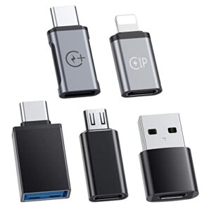 xgwyant usb to usb c,type c female to usb male,type c male to type c female,micro usb,compatible mode,ip,laptop, pc, power bank and more type c devices（5pack）