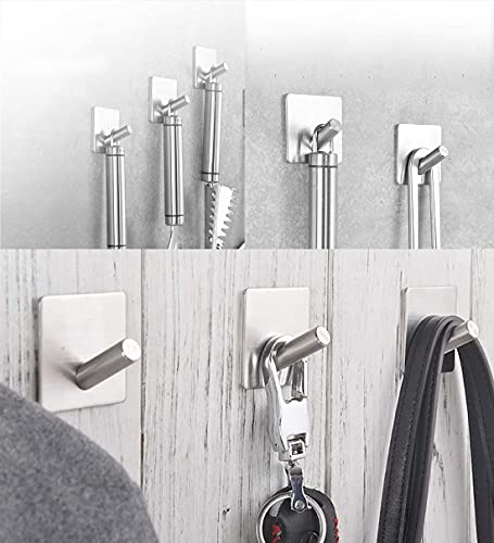 Adhesive Hooks - 5 Pack Heavy Duty Wall Hooks Waterproof Stainless Steel Hooks for Hat Towel Robe Hooks Rack Wall Mount-Bathroom Kitchen Home Hotel Office Cabinet and Bedroom CHROM02