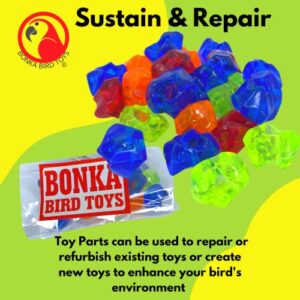 Bonka Bird Toys 3803 Pk24 Acrylic Meteors Foot Talon Craft Part Bird Toys Colored Drilled Plastic Asteroid Comet Rocks Cockatiel Conures Amazons