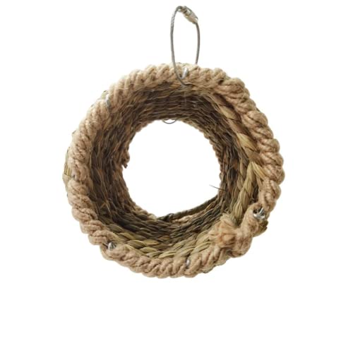 Woven Straw Bird Tunnel, Bird Chewing Toy, Handmade Grass Bird Tent Snuggle Toy Natural Hanging Hammock Swing Nest for Parrot Cockatiel Parakeet Lovebird Finch