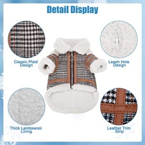 KOOLTAIL Plaid Dog Winter Coat - Soft Warm Dog Jacket Cold Weather Dog Clothes Pet Apparel for Small Medium Dogs, Black Small