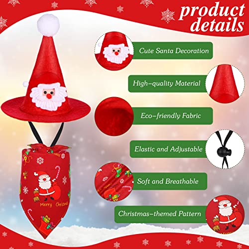 Dog Cat Christmas Costumes Set, Dog Bandana Christmas Tree Santa Hat Xmas Dog Scarf Hat Triangle Bib Clothes Party Cosplay Accessory for Small Medium Large Dog Cat (Santa Claus)