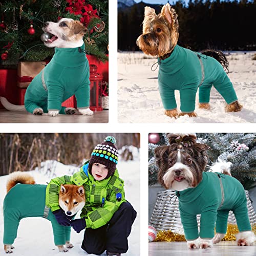 IDOMIK Dog Winter Coat Polar Fleece Clothes Windproof Full Body Pullover Jacket,Pet Cold Weather Warm Vest Onesie Jumpsuit Pajamas Apparel Outfit,High Collar Reflective Snowsuit Sweater For Small Dogs