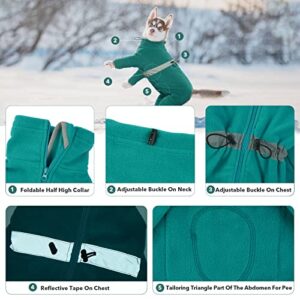 IDOMIK Dog Winter Coat Polar Fleece Clothes Windproof Full Body Pullover Jacket,Pet Cold Weather Warm Vest Onesie Jumpsuit Pajamas Apparel Outfit,High Collar Reflective Snowsuit Sweater For Small Dogs