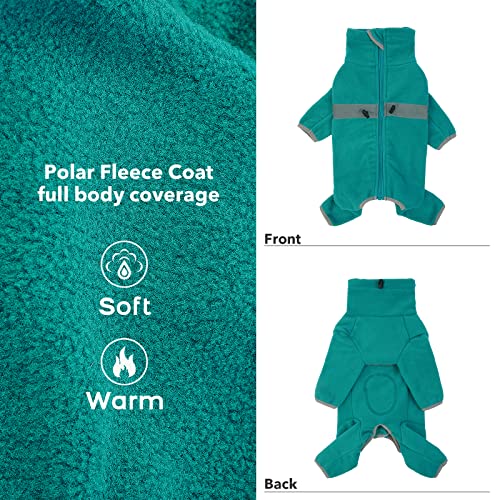 IDOMIK Dog Winter Coat Polar Fleece Clothes Windproof Full Body Pullover Jacket,Pet Cold Weather Warm Vest Onesie Jumpsuit Pajamas Apparel Outfit,High Collar Reflective Snowsuit Sweater For Small Dogs