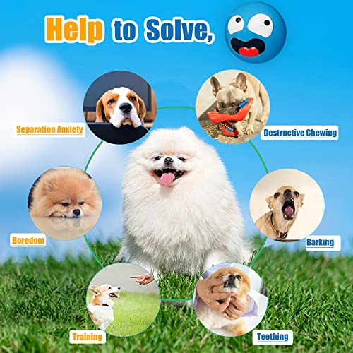 HOLYSTEED Squeaky Dog Toy for Small Dogs, Rubber Latex Puppy Toys Small Dog Toys, Soft Small Dog Squeaky Toys, Smile Face Squeaky Dog Balls Flat 6 PCS (2.1 * 2.1 * 1.3inch, for Mini, Small Breeds)