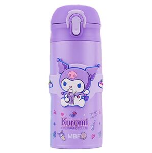 kuromi stainless steel insulated water bottle 350ml - purple