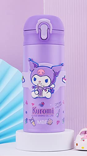 Kuromi Stainless Steel Insulated Water Bottle 350ml - Purple